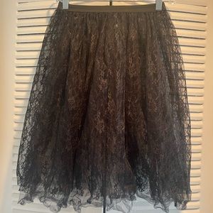 Black silk skirt